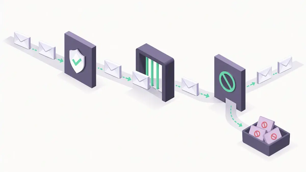 SMTP relay safeguards filtering outbound mail