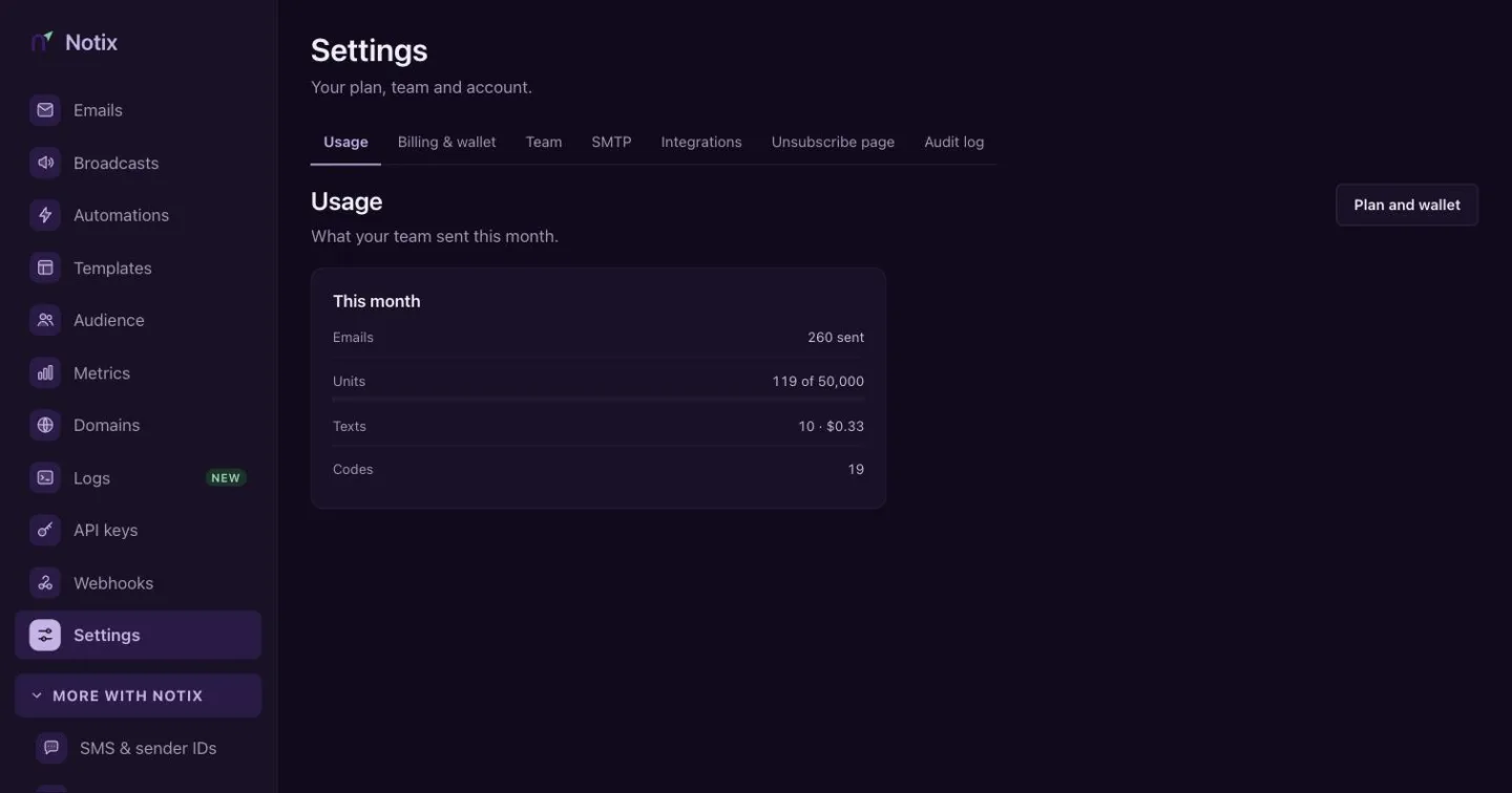 The Settings page with Account name, Country, Theme and Notifications